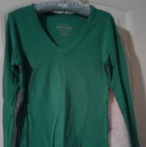 Arizona v-neck long sleeve green shirt